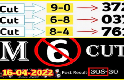 Thailand Lottery Result 100% Sure Tips 3up Cut Digit pass 16-04-2022