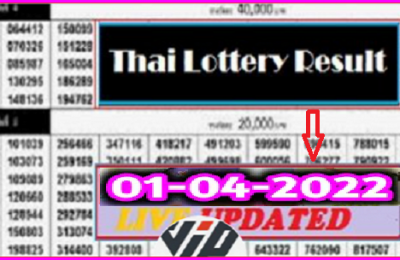 Thailand Lottery Results 01042022 – Thai Lottery 1st April 2565