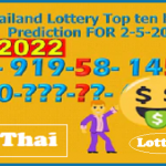 Thailand Lottery Results Top ten bottom Prediction 2-5-2022