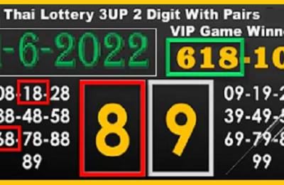 Thai Lottery 3UP 2 Digit With Pairs Game Winner 1st June 2565