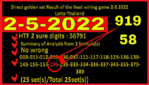 Thailand Lotto Direct golden set Result Next wining game 2-5.2022