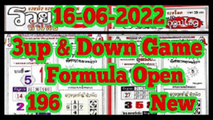 Thai Lottery 3up Formula Pair Open Down single digit 16/06/2022