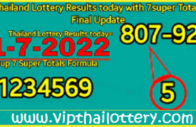 Thailand Lottery Results today with 7 Super Totals final Update 1-7-2022