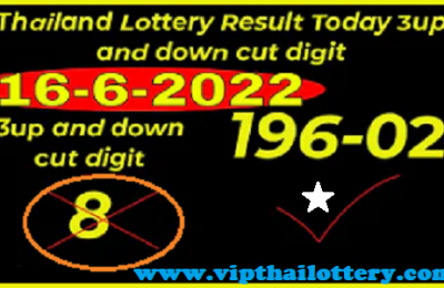 Thailand Lotto Result 3up down cut digit today draw 16-6-2022