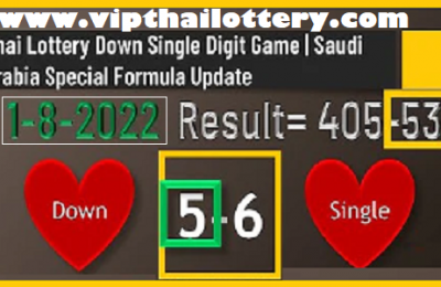 Thai Lottery Down Single Digit Game Saudi Arabia Special 01-08-2022