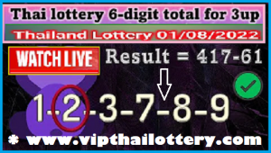 Thai lottery 6-digit total 3up