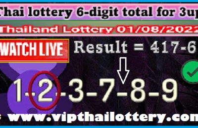 Thai lottery 6-digit total 3up