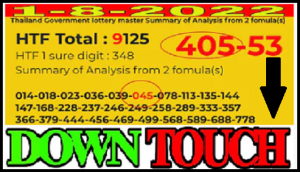 Thailand Government Lottery Master Analysis Formula 1-8-2022