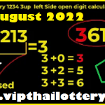 Thailand Lottery 3up left Side Open Digit Calculation Formula 1-8-22