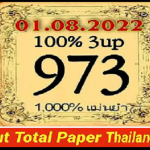 Thailand Lottery 3up Cut Total Paper Chart Sheet 100% Fix 01-08-2565