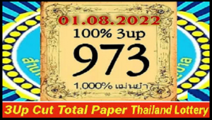 Thailand Lottery 3up Cut Total Paper Chart Sheet 100% Fix 01-08-2565