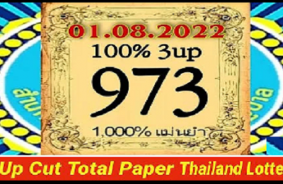 Thailand Lottery 3up Cut Total Paper Chart Sheet 100% Fix 01-08-2565