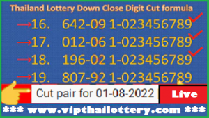 Thailand Lottery Down Close Digit Cut Formula 01-08-2022