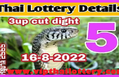 Thai Government lottery 3up Cut Digit Single Total Touch 16-8-2022