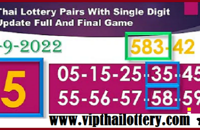 Thai Lottery Pairs Single Digit 100% Sure Final Game 01/09/2022