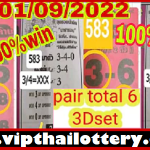 Thai Lotto 3D Pair Open Prediction Total Formula 01-09-2022