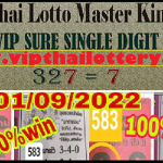 Thai Lotto Master King Vip Sure Single Digit 1st September 2565