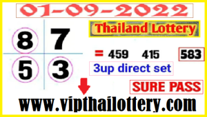 Thailand Lottery Final Sure Pass Direct Set 1st September 2022