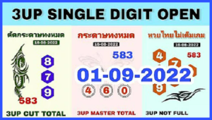 Thailand Lottery Master Single Digit Cut Total 01.09.2022