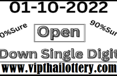 Thai Lottery Master Touch Down Single Digit Calculation 01.10.2022