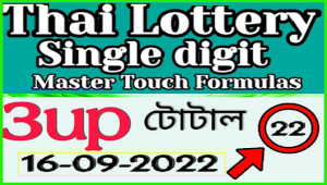 Thai Lottery Master Touch Formula Single 3up Digit 16.9.2022