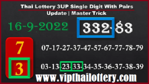 Thai Lottery Single Digit Pairs Master Trick Update 16.09.2022