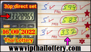 Thai Lotto Tips First Akra Routine 3up direct set 16-09-2022