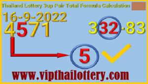 Thailand Lottery 3up Pair Total Formula Calculation 16-9-2022