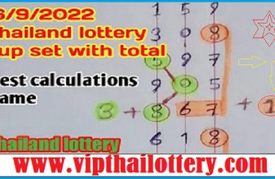 Thailand Lottery 3up Set Total Best Calculations Game 16.09.2022