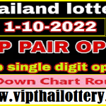 Thailand Lottery Down Chart Route Pair Open Single Digit 01.10.2022