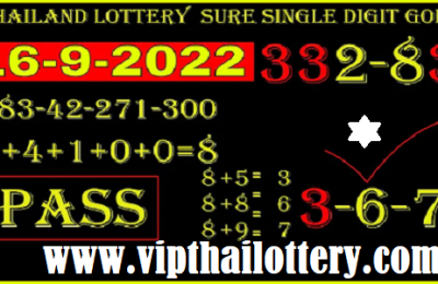 Thailand Lottery Sure Single Digit Gold Results 16-09-2022