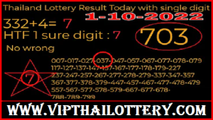 Thailand Lottery Today HTF Sure Digit Result 01 October 2022