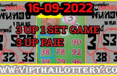 Thailand Lotto Direct Pair Set Open Total Formula Result 16.9.2022