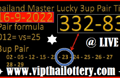 Thailand Lotto Master Lucky 3up Pair Tip Hit Total 16 September 2565