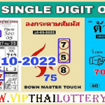 Thailand Result Today Down Single Digit Calculation 01.10.2022