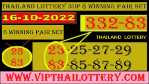 Thailand Lottery 3up Winning Pair Set Sure Number 16th October 2022