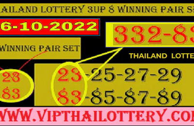 Thailand Lottery 3up Winning Pair Set Sure Number 16th October 2022