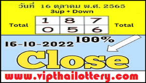 Thailand Lotto 3up Close Pass Direct Formula 16 October 2022