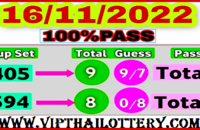 Thai Lotto Vip Total Guess Pass 3up Set 100% Sure Namber 16.11.2022
