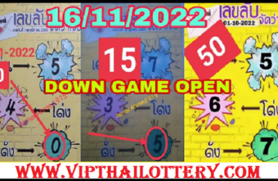 Thailand lottery Down Game Open 16th November 2022