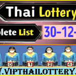 GLO Thailand Lottery Result Chart Complete List 30-12-2022