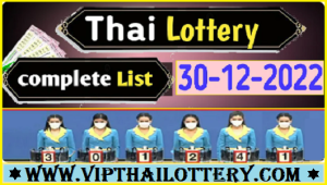 GLO Thailand Lottery Result Chart Complete List 30-12-2022