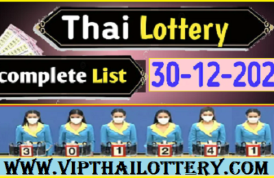 GLO Thailand Lottery Result Chart Complete List 30-12-2022