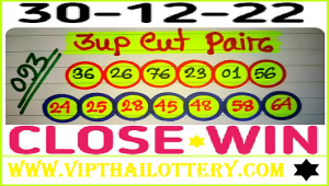 Thai Lottery 3d cut digit & cut pair close win 30/12/2022