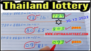 Thailand Lottery 3up direct set vs single pair formula 30-12-2022