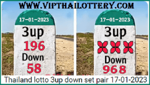 Thailand Gift Lotto Result 3up down set pair 17-01-2023