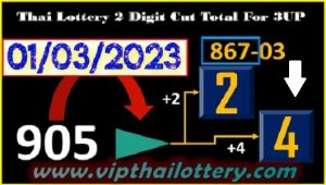 Thai Lottery 2 Digit Cut Total 3UP Final Vip Game 01.03.2566