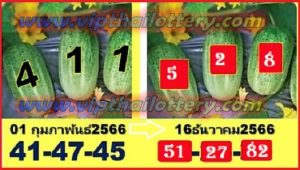 Thai Lottery Tod Pair Game 3d Winning Set 16th February 2566