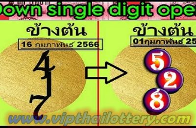 Thai Lotto 3 Digits Last Lucky Number One Set