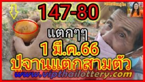 Thai Lotto Grandpa Broke Three Pieces 417 1st March 2023